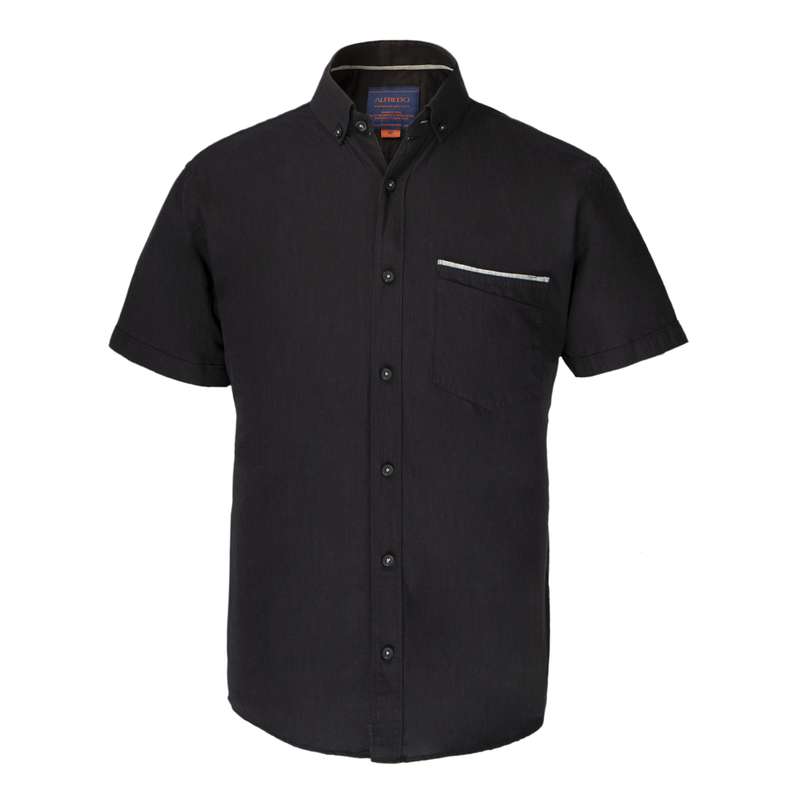 پیراهن آستین کوتاه مردانه الفردو مدل اسپرت لنین 2220110 رنگ مشکی