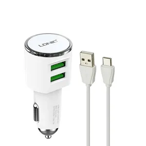 شارژر فندکی الدینیو مدل DL-C29 به همراه کابل تبدیل USB-C