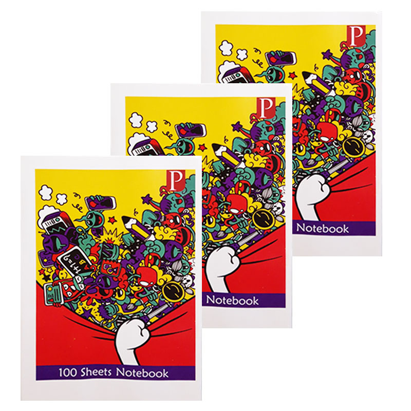 دفتر مشق 100 برگ مدل ایموجی مجموعه 3 عددی