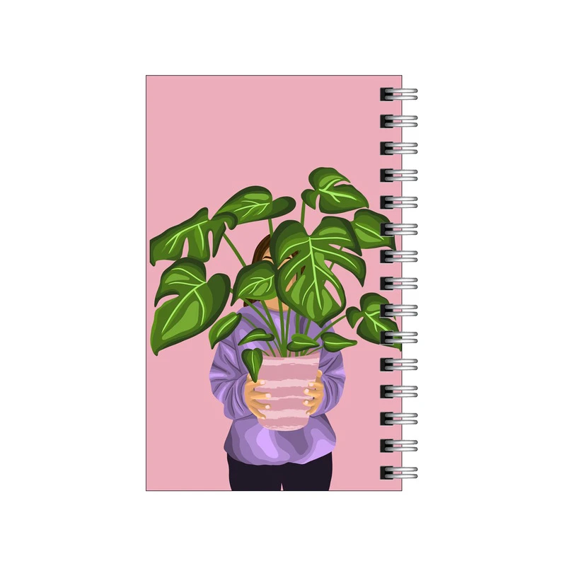 دفترچه یادداشت مدل to do list طرح دختر و گلدان برگ انجیری کد 6141763