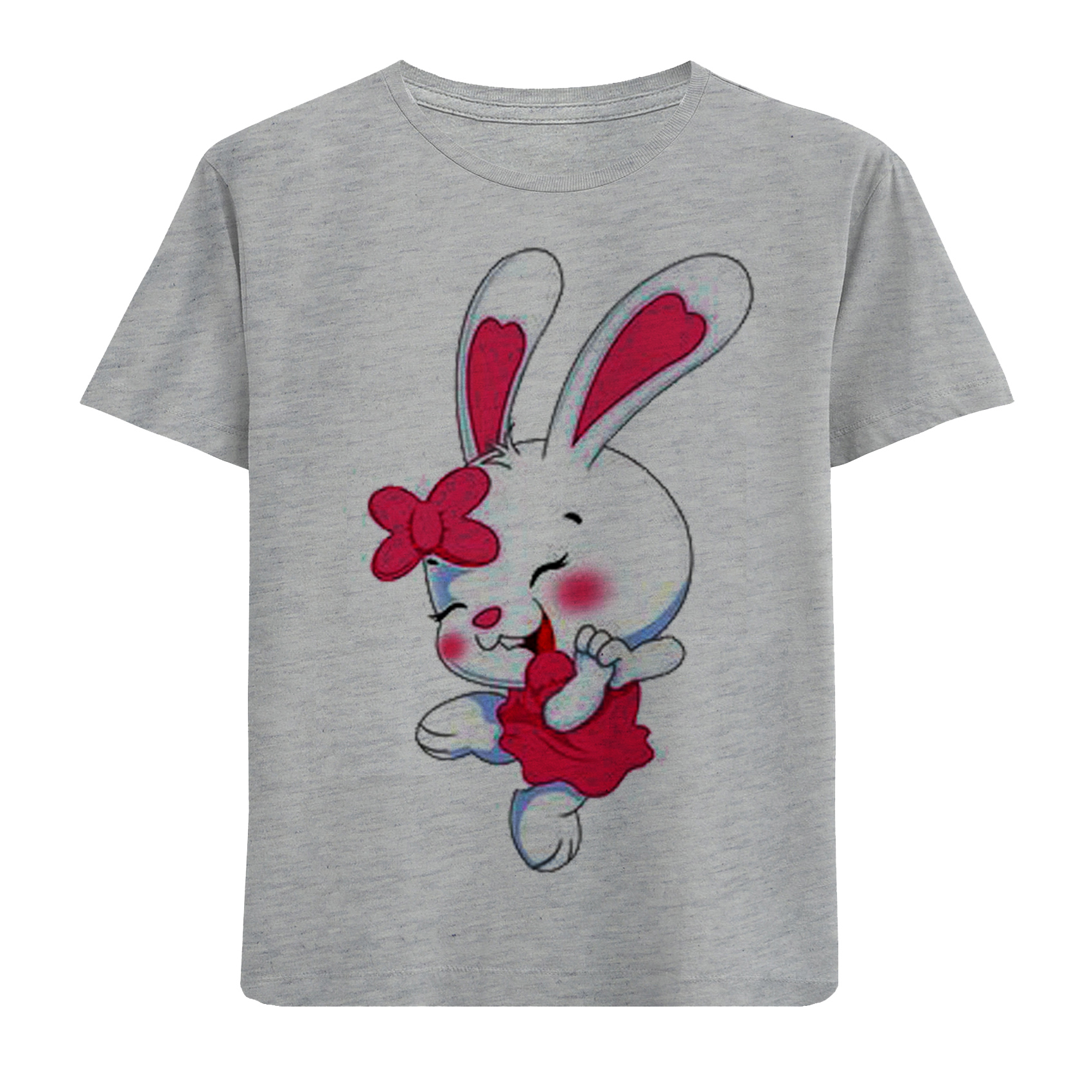 تی شرت آستین کوتاه دخترانه مدل خرگوش F555