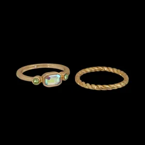 انگشتر زنانه مدل جواهری پیچی بسته دو عددی