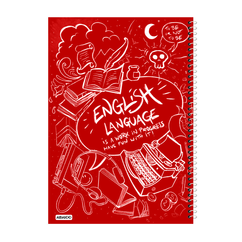 دفتر زبان 100 برگ آلبالو کد 2308