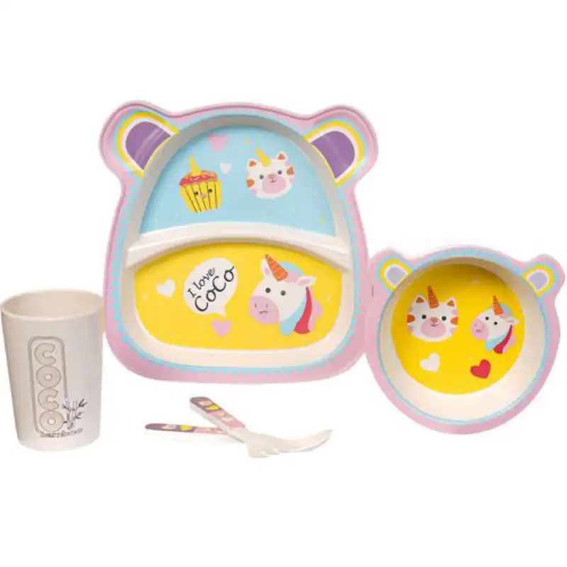 ظرف غذا 5 تکه کودک کوکو مدل اسب شاخ دار