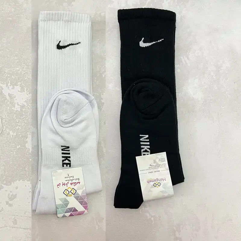 جوراب ورزشی ساق بلند مردانه مدل سه ربع کش اسپرت تیک کد NIWB بسته 2 عددی