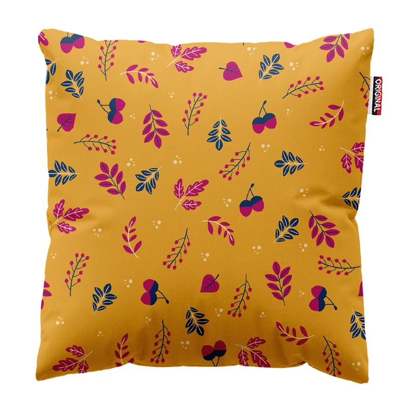 کوسن پاد آفرین مدل پاییز طرح برگ سنجاب کدوتنبل کد PK402046 سایز 40*40 سانتی متر