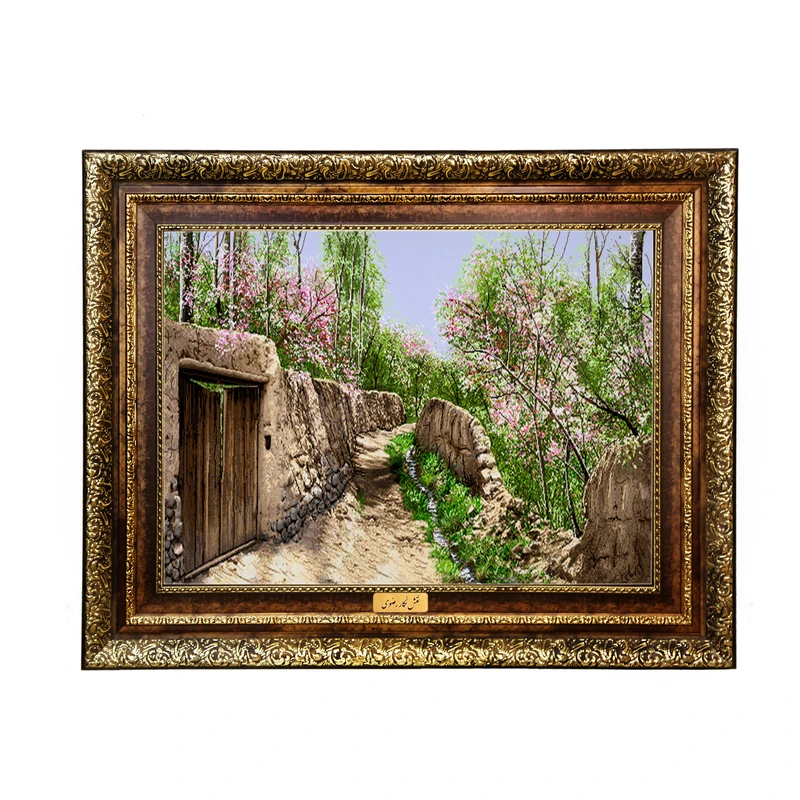 تابلو فرش ماشینی نقش نگار رضوی طرح کوچه باغ کد 507H