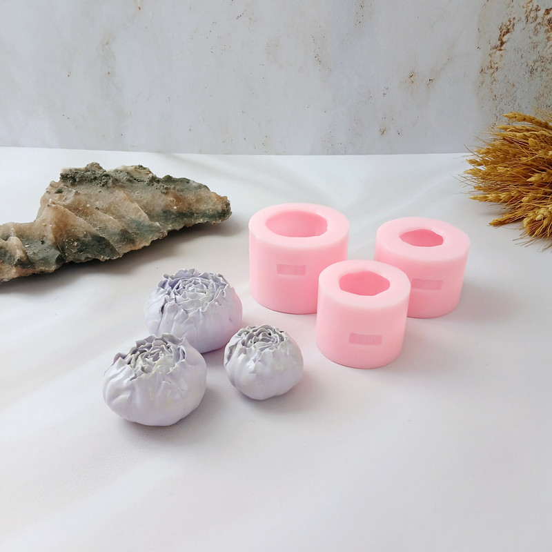 قالب شمع کوشا مدل رز پیونی مجموعه 3 تایی