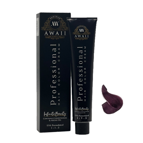 رنگ مو آوایی شماره 6.67 حجم 120 میلی لیتر رنگ بلوند بادمجانی تیره