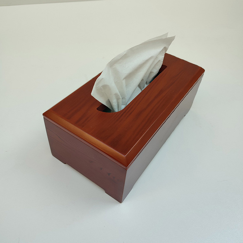 جعبه دستمال کاغذی مدل پایه چوبی درب دار کد 100