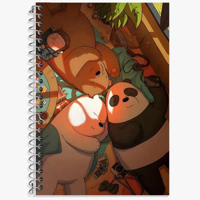 دفتر زبان 50 برگ خندالو مدل دو خط طرح سه خرس کله پوک کد F5962