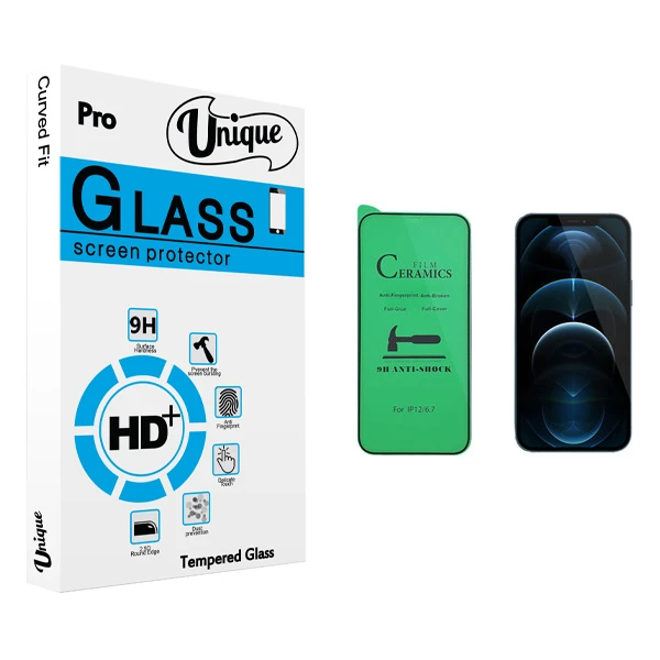 محافظ صفحه نمایش سرامیکی يونيک مدل +Clear مناسب برای گوشی موبایل اپل iPhone 12 Pro Max