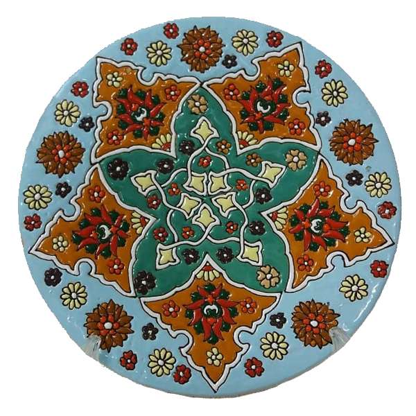 بشقاب دیوار کوب سفالی مدل گرد کد M4