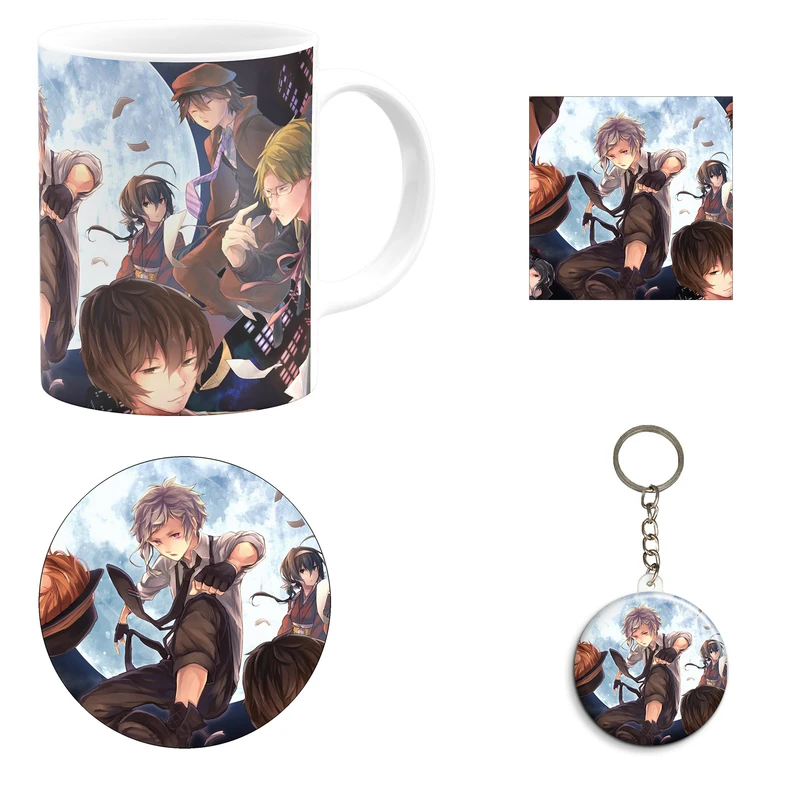 ست هدیه ماگ مدل انیمه سگ‌های ولگرد بونگو طرح bungou stray dogs کد A1