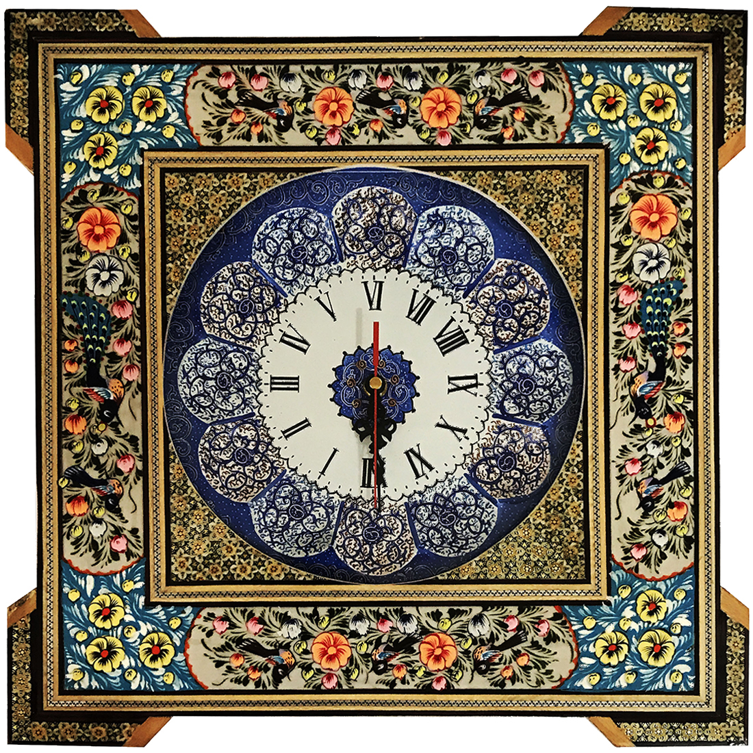 ساعت خاتم کاری طرح گل و مرغ کد SQ49