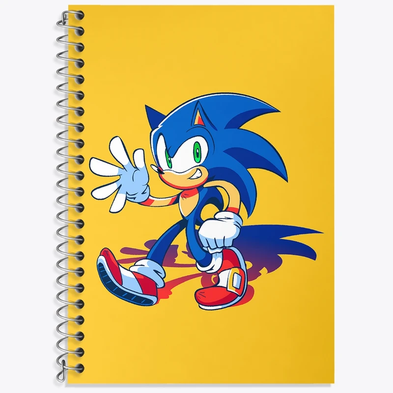 دفتر زبان 50 برگ خندالو مدل دو خط طرح سونیک (Sonic) کد 37015