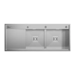 سینک ظرفشویی استیل توکار دو لگنه بیمکث مدل 4704