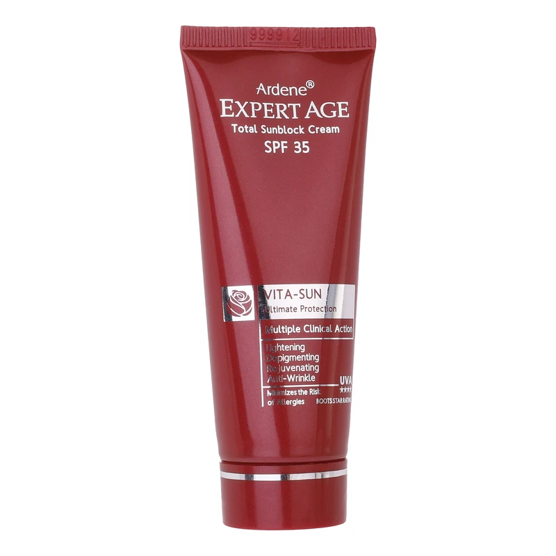 کرم ضد آفتاب بدون رنگ آردن اکسپرت ایج SPF 35 مدل VITA مناسب همه انواع پوست حجم 45 میلی‌لیتر