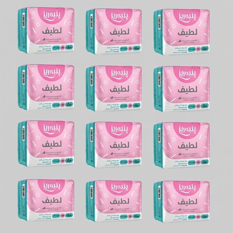 نوار بهداشتی پنبه ریز مدل normal مجموعه 12 عددی
