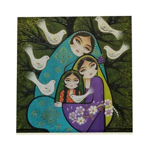 کاشی طرح نقاشی مادر و فرزندان کد f198