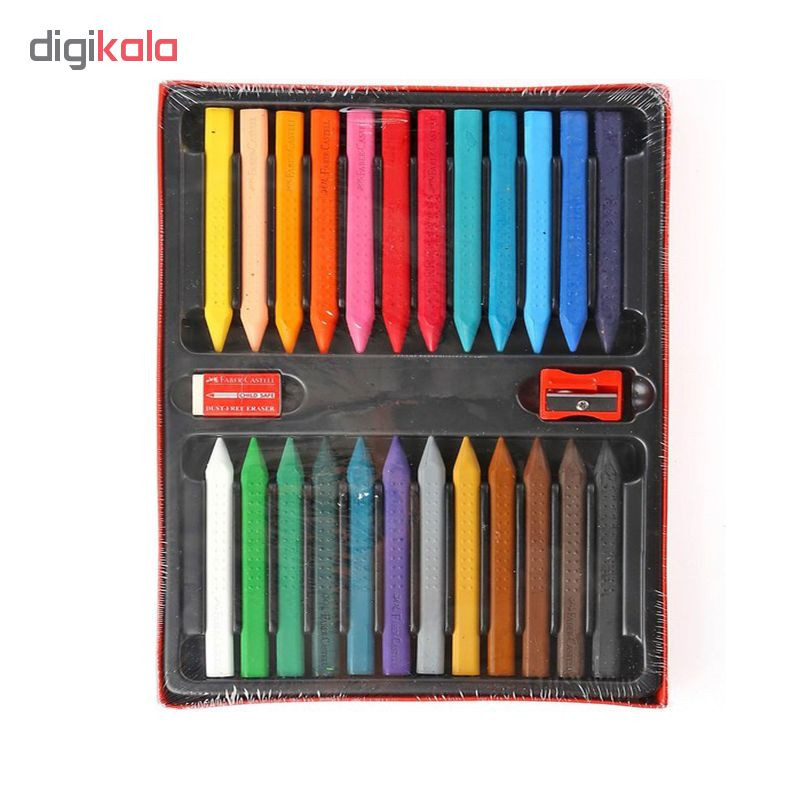 مداد شمعی 24 رنگ فابر کاستل مدل Grip Erasable