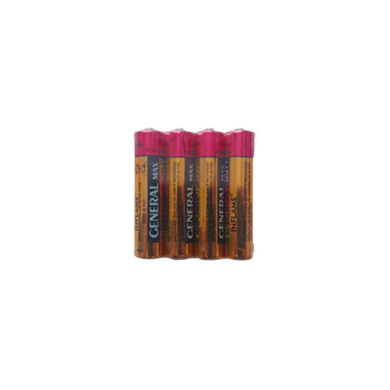 باتری نیم قلمی جنرال مکس مدل شرینک بسته 4 عددی