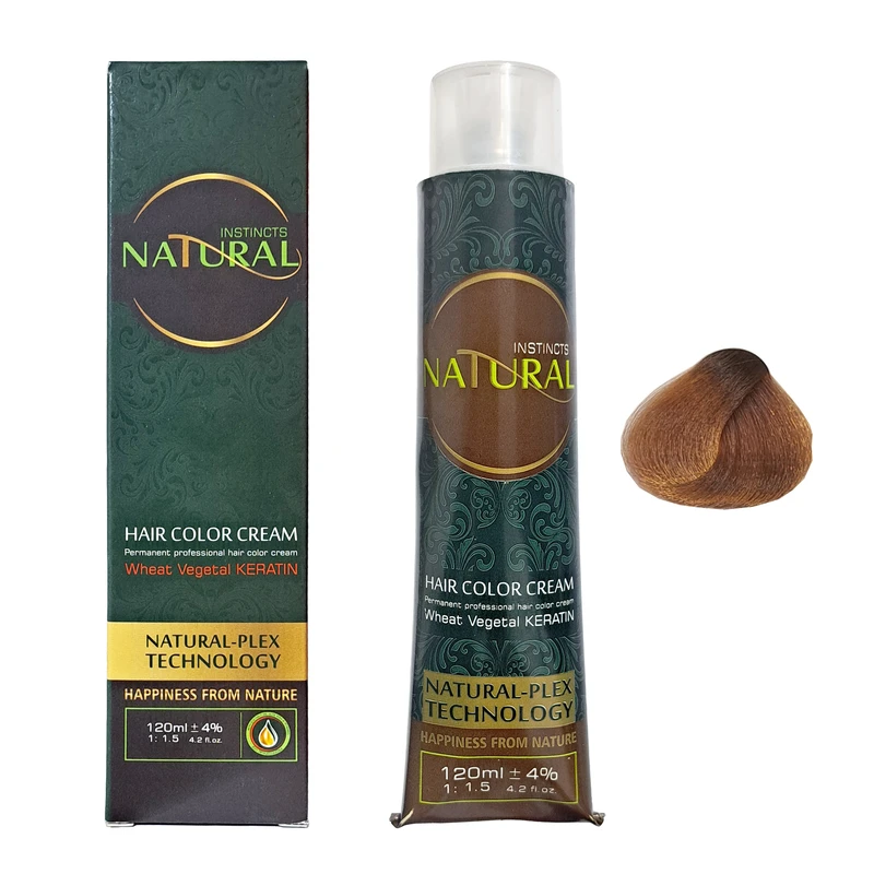 رنگ مو نچرال اینیستینکس شماره 8.76 حجم 120 میلی لیتر رنگ بلوند نسکافه ای متوسط