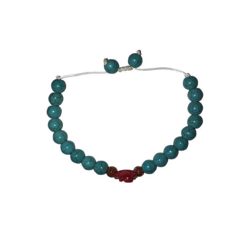 دستبند بچه‌گانه مدل سنگ فیروزه کد S-368