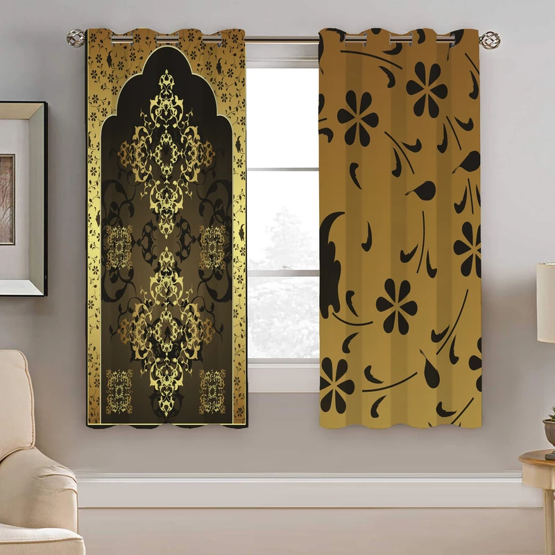 پرده نیروانا طرح سنتی مدل مخمل کد 4359 سایز 140×200 سانتی متر