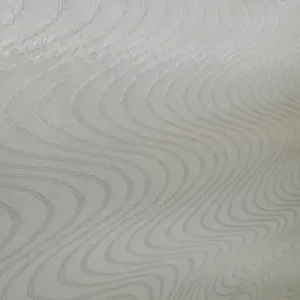 پارچه پرده عرض 3 متر مدل حریر محو طرح موج رنگ شیری