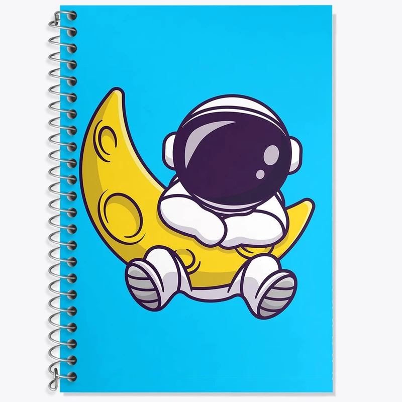 دفتر زبان 50 برگ خندالو مدل دو خط طرح فضانورد کد 25086