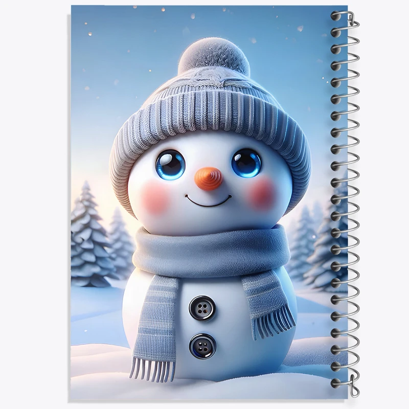 دفتر مشق 50 برگ خندالو طرح آدم برفی کیوت کد F7879