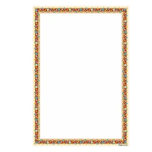 کاغذ تذهیب A4 خانه تذهیب طرح رز و ابرو باد کد 0093 بسته 20 عددی