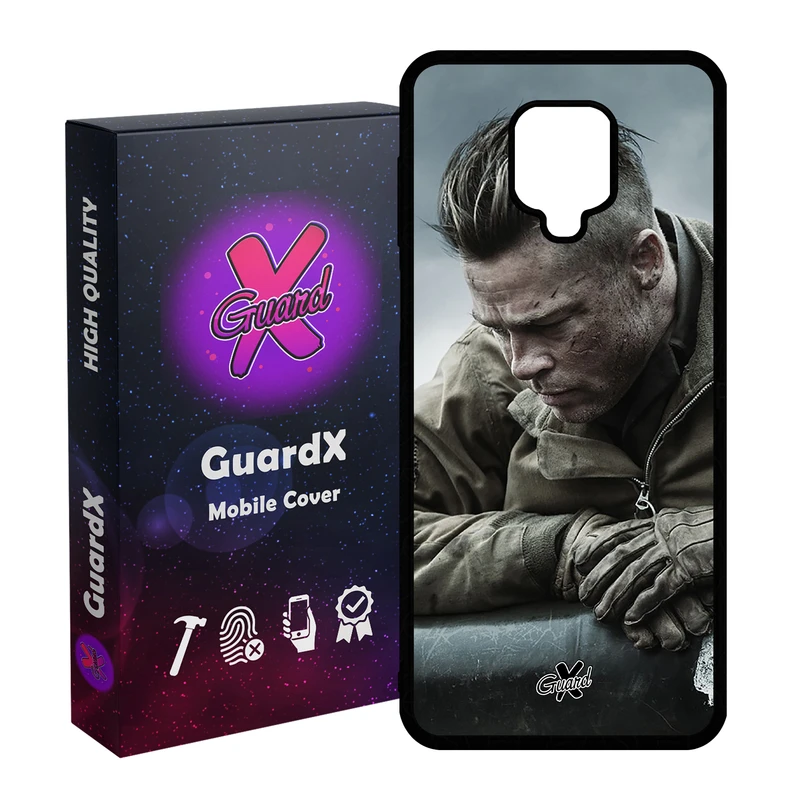 کاور گارد ایکس طرح Brad Pitt مدل Glass10134 مناسب برای گوشی موبایل شیائومی Redmi Note 9S / Note 9 Pro / Note 9 Pro Max