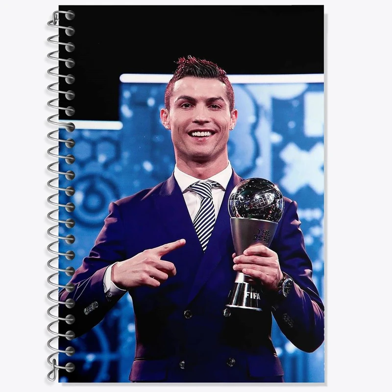 دفتر زبان 50 برگ خندالو مدل دو خط طرح کریستیانو رونالدو کد 13939