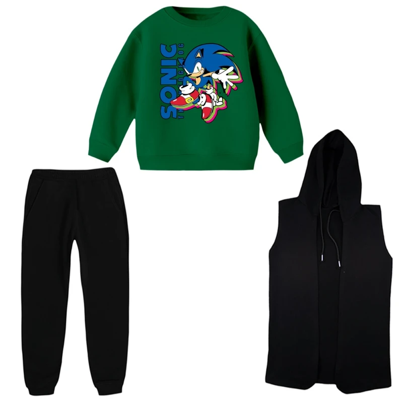 ست 3 تکه لباس راحتی بچگانه مدل سونیک کد 04    