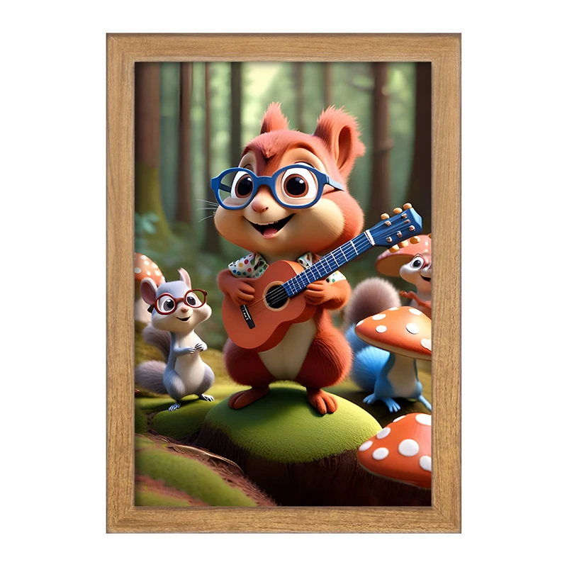 تابلو خندالو مدل سنجاب نوازنده کد F7786