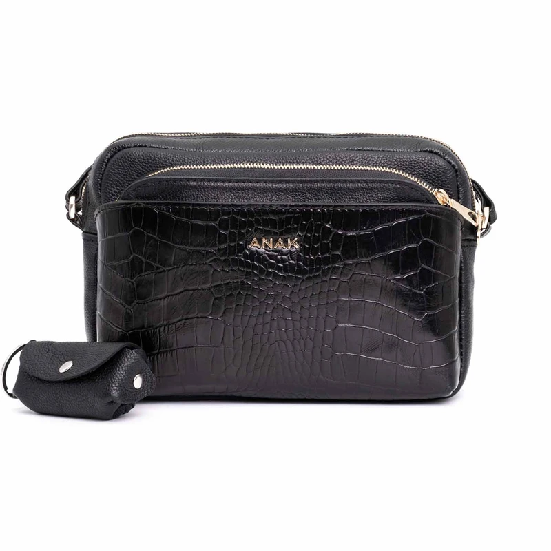 کیف دوشی زنانه آناک چرم مدل آلوینا کروکو-فلوتر