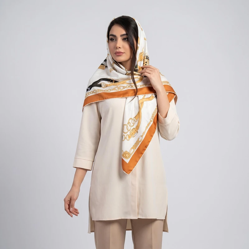 روسری زنانه آنالیا مدل ابریشم مزونی کاترینا کد a-5052