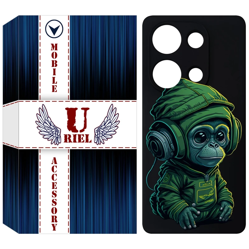 کاور یوریل مدل KSH کد 45 طرح میمون سبز مناسب برای گوشی موبایل شیائومی Redmi Note 13 Pro 4G / Poco M6 Pro 4G