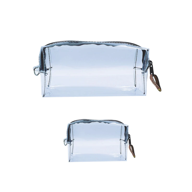 کیف لوازم آرایش زنانه مدل  شفاف مکعبی sayas M2002 مجموعه 2 عددی