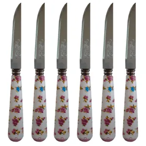 کارد میوه خوری طرح گلدار مدل 888 مجموعه 6 عددی