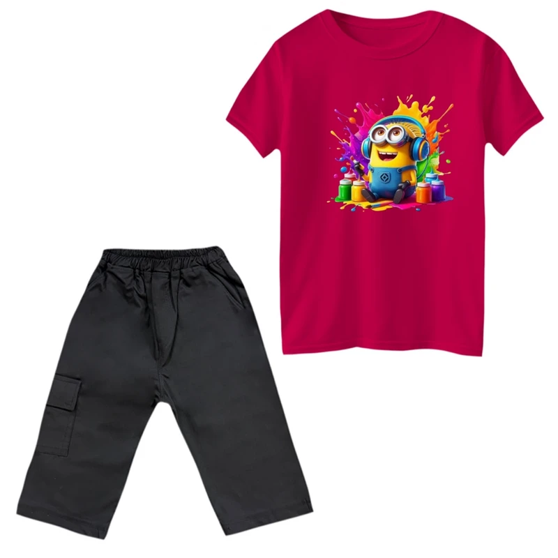 ست تی‌شرت و شلوارک پسرانه مدل مینیون کد 25