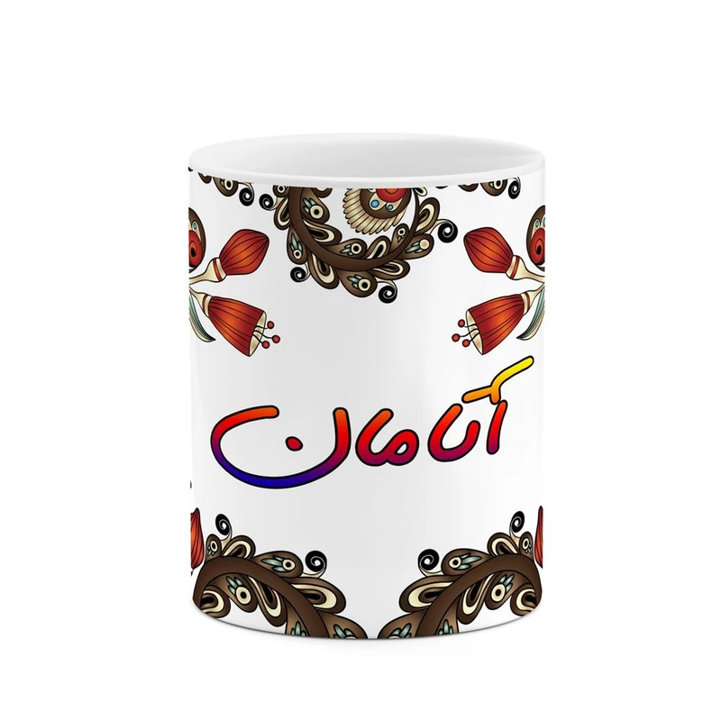 ماگ کاکتی مدل اسم آتامان طرح سنتی گل و بته کد mgh43265