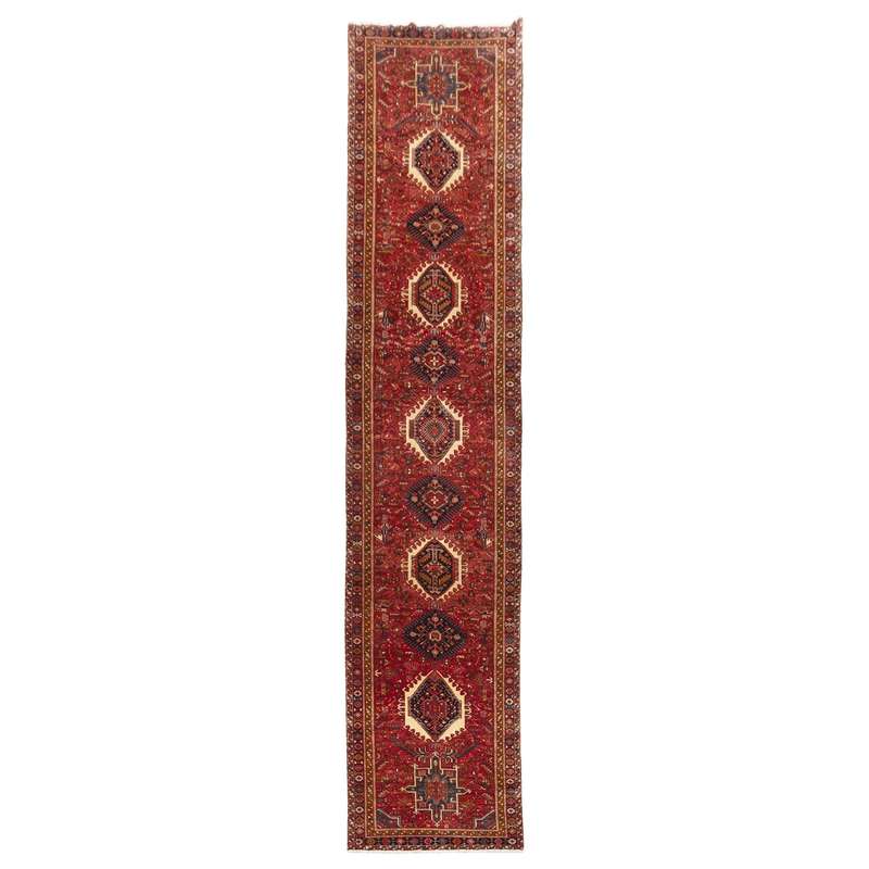 فرش قدیمی دستباف کناره طول شش و نیم متری سی پرشیا کد 156177