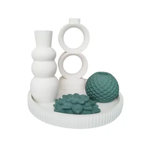 ست 5 تکه جاشمعی بتنی مدل تیفان