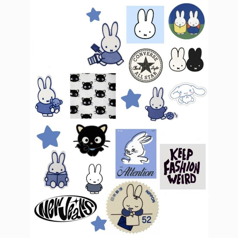 استیکر طرح blue cat مجموعه 20 عددی