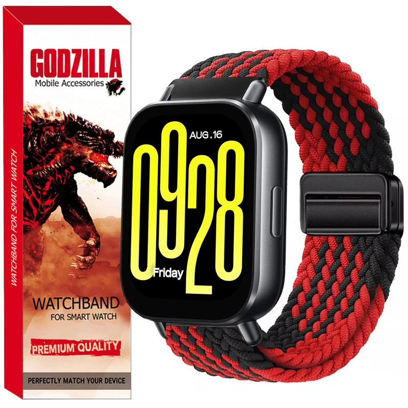 بند ساعت گودزیلا مدل Braided MAG مناسب برای ساعت هوشمند هایلو LS02 Pro / Watch 2 Pro / R8 44MM