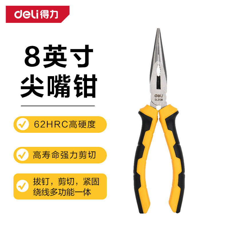 انبر دم باریک دلی مدل DL2108 سایز 8 اینچ