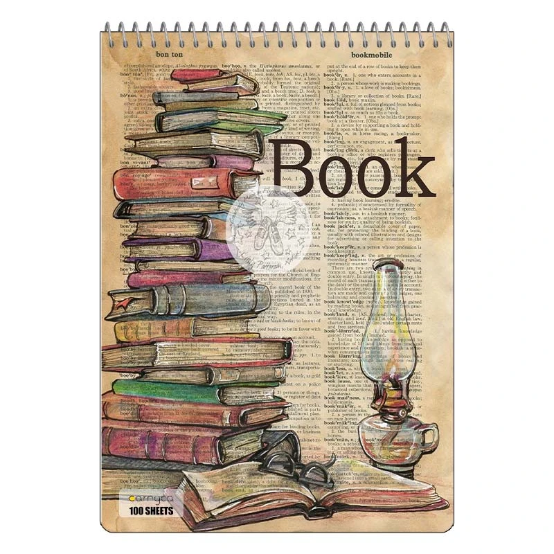 دفتر شطرنجی 100 برگ کارنیکا طرح روزنامه وینتج Vintage Newspaper کد 69459